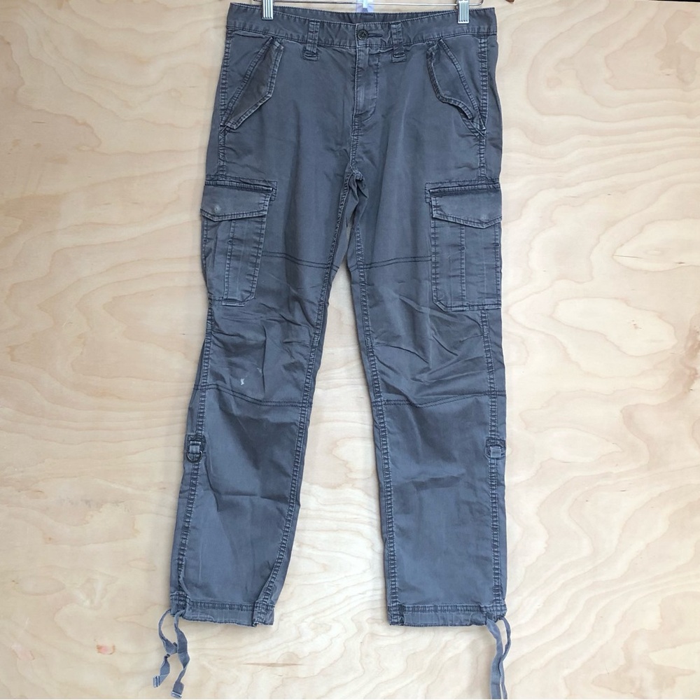 Uniqlo Gray Cargo Pants 6 Pockets Straight Cotton Blend Unisex Men’s Size 4.